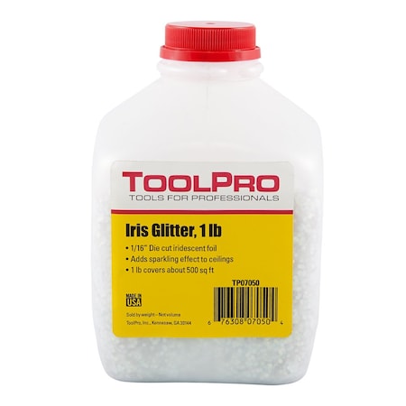 Toolpro 1/16 in. Clear Iris Iridescent Foil 1 lb. Ceiling Glitter TP07050